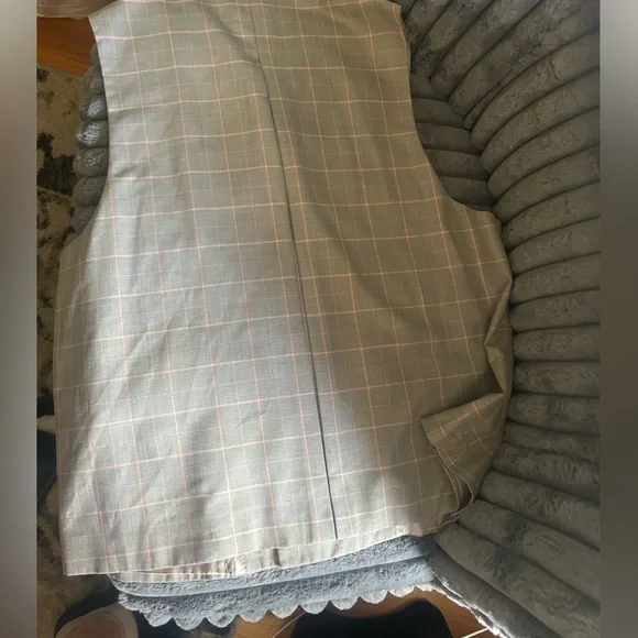 Men's Grey plaid Vitaliano Shirt Vest - Picture 6 of 6